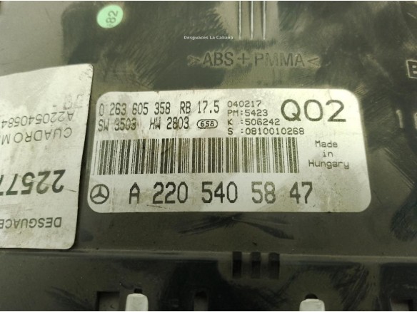 A2205405847, CUADRO INSTRUMENTOS MERCEDES BENZ CLASE S (W220)|Desguaces La Cabaña