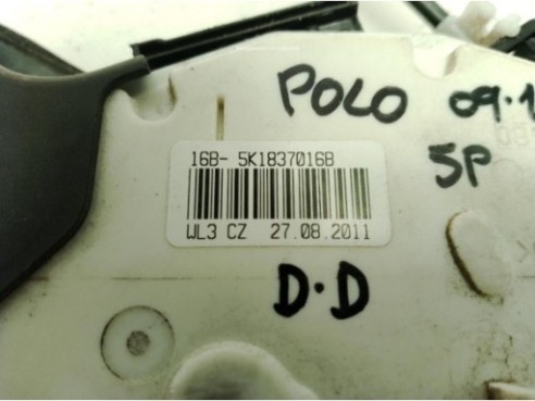 CERRADURA PUERTA LAT DEL DER VW POLO (6R1, 6C1)|Desguaces La Cabaña