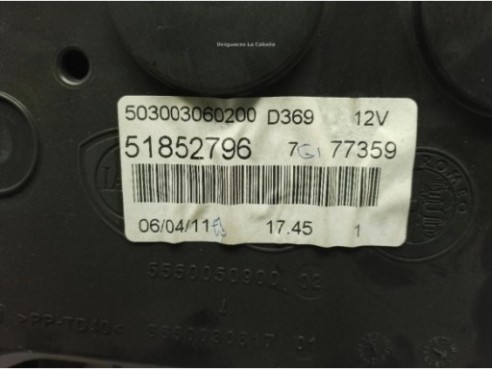 51852796 CUADRO INSTRUMENTOS FIAT GRANDE PUNTO (199_)|Desguaces La Cabaña