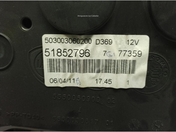 51852796 CUADRO INSTRUMENTOS FIAT GRANDE PUNTO (199_)|Desguaces La Cabaña