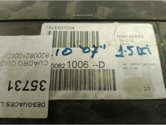 8200821006D, CUADRO INSTRUMENTOS RENAULT CLIO III (BR0/1, CR0/1)|Desguaces La Cabaña