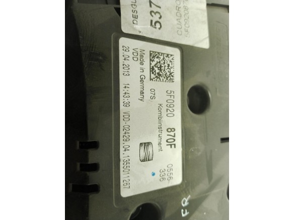 5F0920870F, CUADRO INSTRUMENTOS SEAT LEON (5F1)|Desguaces La Cabaña