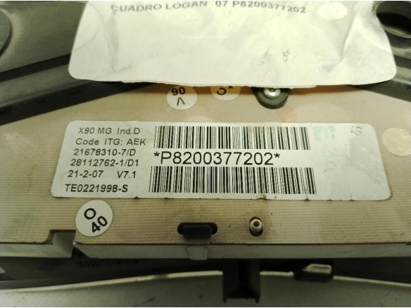 8200377202, CUADRO INSTRUMENTOS DACIA LOGAN (LS_)|Desguaces La Cabaña