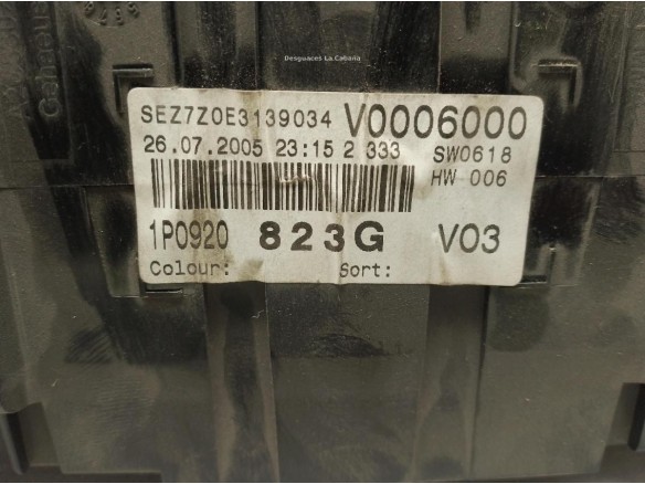 1P0920823G, CUADRO INSTRUMENTOS SEAT LEON (1P1)|Desguaces La Cabaña