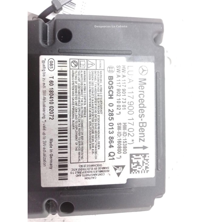 A1179001702 CENTRALITA AIRBAG MERCEDES BENZ CLASE GLA (X156) |Desguaces La Cabaña
