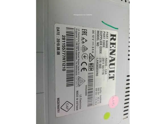  281155777R PANTALLA MULTIMEDIA RENAULT CAPTUR (J5_, H5_)|Desguaces La Cabaña