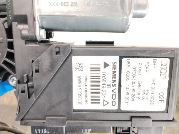 8E0839462C ELEVALUNAS PUERTA LAT TRA DER SEAT EXEO ST (3R5)|Desguaces La Cabaña
