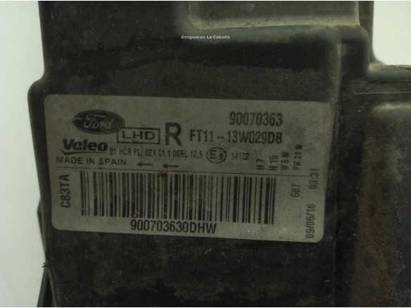 FT1113W029DB FARO DERECHO FORD TRANSIT CONNECT Furgón|Desguaces La Cabaña
