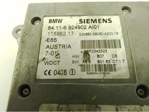6924902A01 CENTRALITA MOTOR BMW 7 (E65, E66, E67)|Desguaces La Cabaña