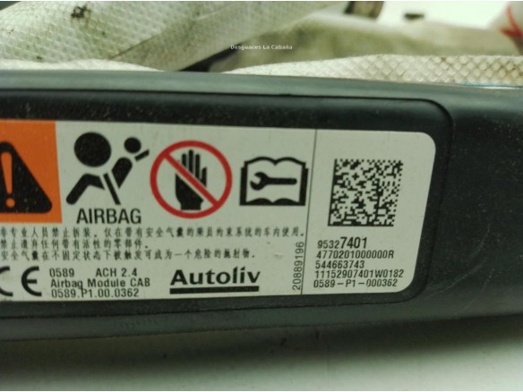 95327401 AIRBAG CORTINA DER OPEL MOKKA / MOKKA X (J13)|Desguaces La Cabaña