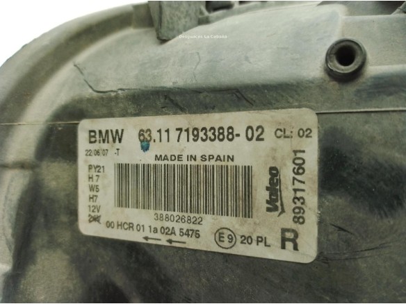 63117193388, FARO DERECHO BMW 1 (E81)|Desguaces La Cabaña