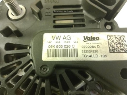 06K903026C ALTERNADOR SKODA SUPERB III Ranchera familiar (3V5)|Desguaces La Cabaña
