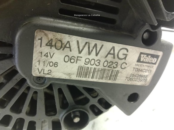 06F903023C ALTERNADOR VW GOLF V (1K1)|Desguaces La Cabaña