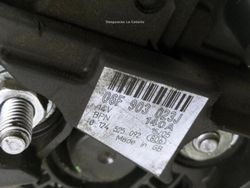 06F903023J,0124525092, ALTERNADOR AUDI A4 (8EC, B7)|Desguaces La Cabaña