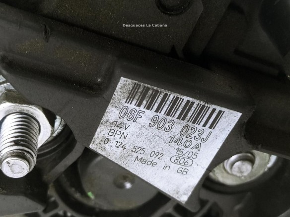 06F903023J,0124525092, ALTERNADOR AUDI A4 (8EC, B7)|Desguaces La Cabaña