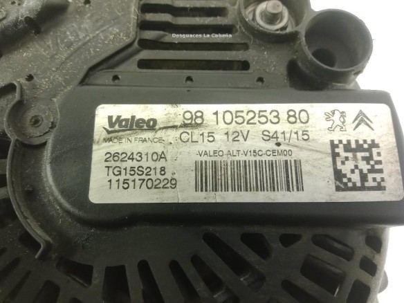 9810525380 ALTERNADOR CITROEN BERLINGO (B9)|Desguaces La Cabaña