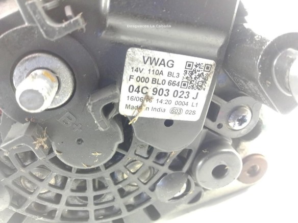 04C903023J ALTERNADOR SKODA FABIA III (NJ3)|Desguaces La Cabaña