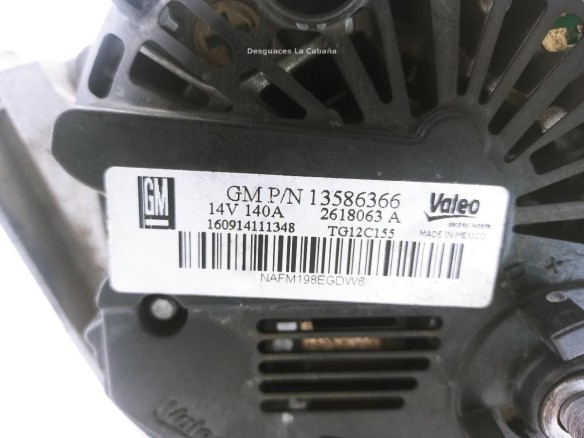 13586366 ALTERNADOR OPEL INSIGNIA A Country Tourer (G09)|Desguaces La Cabaña