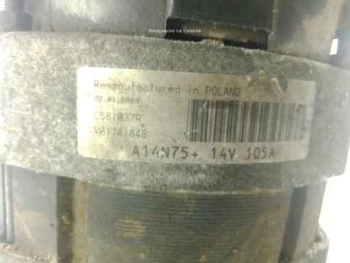 C581037R ALTERNADOR RENAULT MASTER I Furgón (T__)|Desguaces La Cabaña