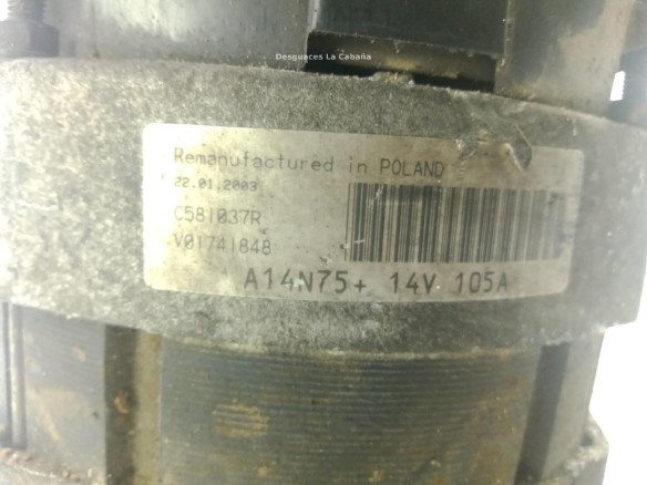 C581037R ALTERNADOR RENAULT MASTER I Furgón (T__)|Desguaces La Cabaña
