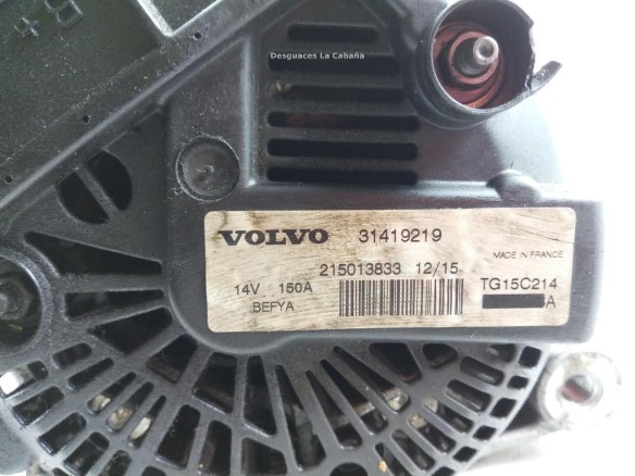 215013833 ALTERNADOR VOLVO V40 Fastback (525, 526)|Desguaces La Cabaña
