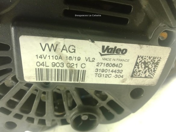 04L903021C ALTERNADOR SEAT IBIZA V (KJ1)|Desguaces La Cabaña