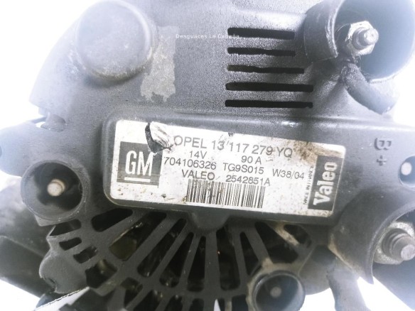 2542851A ALTERNADOR OPEL CORSA C (X01)|Desguaces La Cabaña