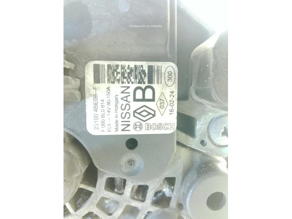 231004BE08F ALTERNADOR NISSAN PULSAR Fastback (C13)|Desguaces La Cabaña