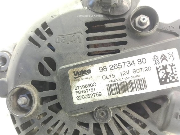 9826573480 ALTERNADOR PEUGEOT 2008 II|Desguaces La Cabaña