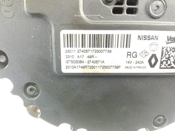 2740571A ALTERNADOR NISSAN QASHQAI III (J12)|Desguaces La Cabaña