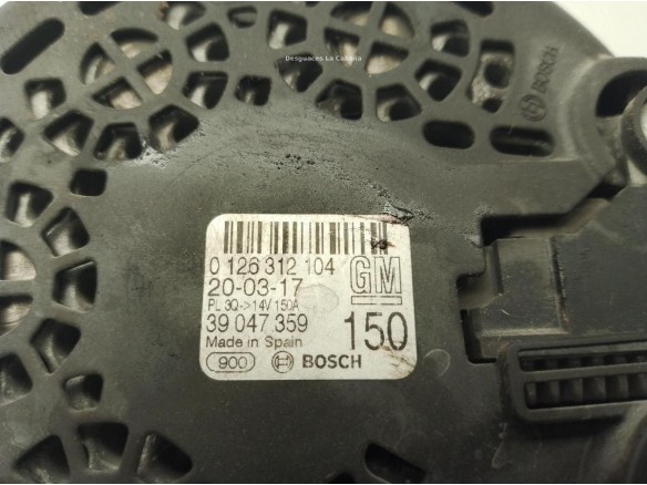 0126312104 ALTERNADOR OPEL CORSA E Van (X15)|Desguaces La Cabaña