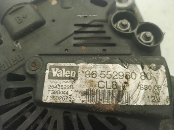 9655296080 ALTERNADOR PEUGEOT EXPERT Furgón (VF3A_, VF3U_, VF3X_)|Desguaces La Cabaña