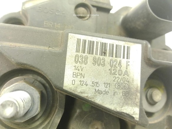 038903024F ALTERNADOR VW GOLF IV (1J1)|Desguaces La Cabaña