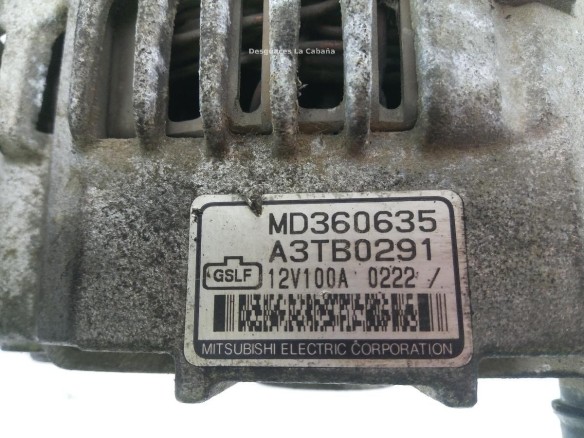 A3TB0291 ALTERNADOR MITSUBISHI MONTERO IO (H6_W, H7_W)|Desguaces La Cabaña