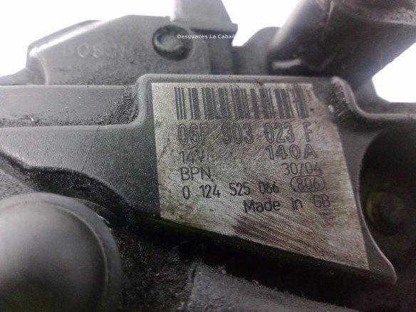 06F903023F,0124525066, ALTERNADOR VW GOLF V (1K1)|Desguaces La Cabaña