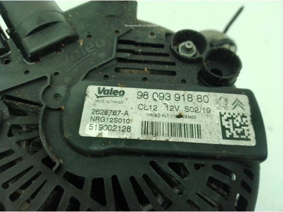 9809391880 ALTERNADOR PEUGEOT 208|Desguaces La Cabaña