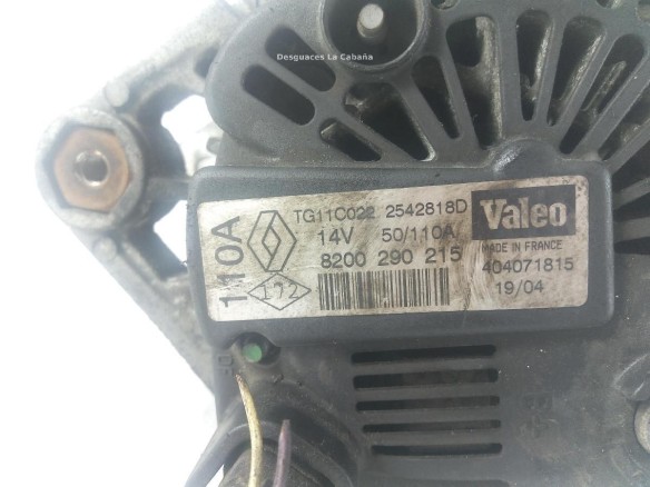 8200290215,2542818D, ALTERNADOR RENAULT MEGANE II (BM0/1_, CM0/1_)|Desguaces La Cabaña