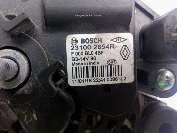 231002854R ALTERNADOR DACIA SANDERO II|Desguaces La Cabaña