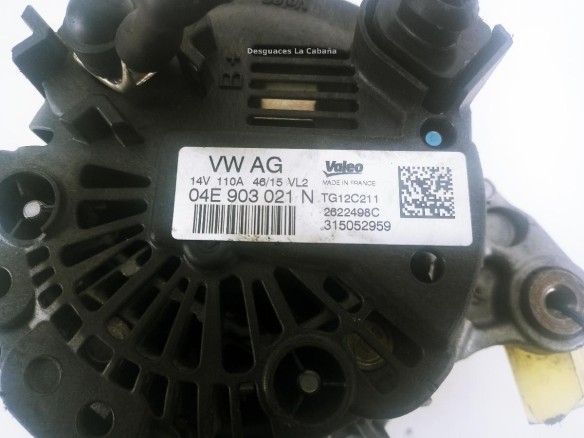 04E903021N ALTERNADOR VW GOLF VII (5G1, BQ1, BE1, BE2)|Desguaces La Cabaña