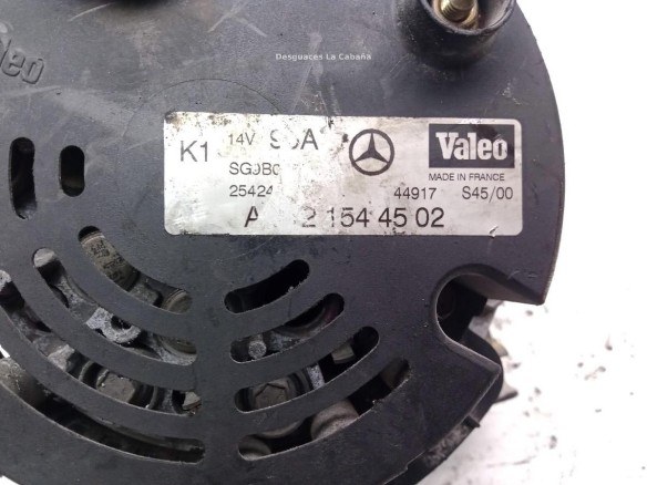 0121544502, ALTERNADOR MERCEDES BENZ CLASE A (W168)|Desguaces La Cabaña