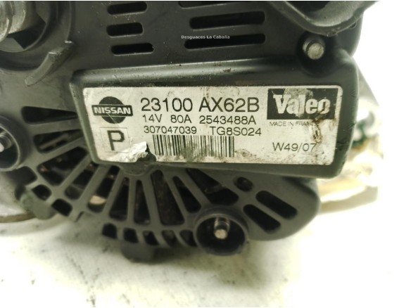 23100AX62B 2543488A ALTERNADOR NISSAN NOTE (E11, NE11)|Desguaces La Cabaña
