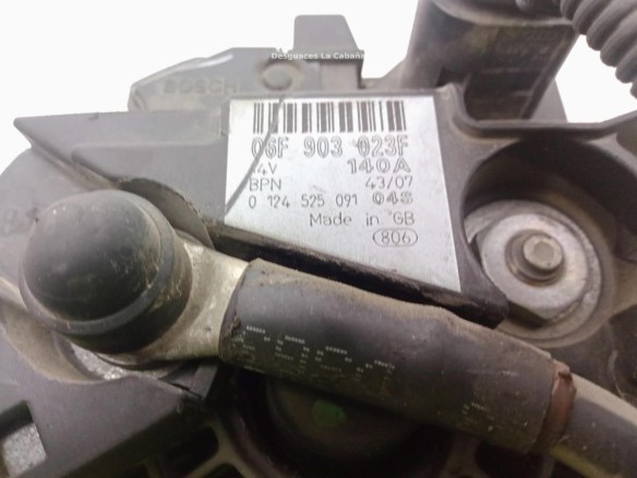 06F903023F,0124525050, ALTERNADOR VW GOLF V (1K1)|Desguaces La Cabaña