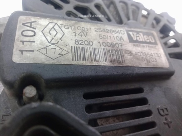 8200100907,2542664E, ALTERNADOR RENAULT CLIO II (BB_, CB_)|Desguaces La Cabaña
