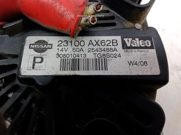 23100AX62B,2543488A, ALTERNADOR NISSAN NOTE (E11, NE11)|Desguaces La Cabaña