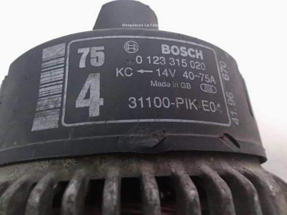 0123315020, ALTERNADOR HONDA CIVIC VI Aerodeck (MB, MC)|Desguaces La Cabaña