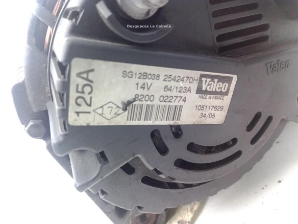 8200022774 ALTERNADOR RENAULT CLIO II (BB_, CB_)|Desguaces La Cabaña