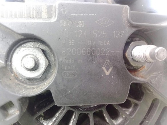 0124525137,8200660022A, ALTERNADOR RENAULT MASTER II Furgón (FD)|Desguaces La Cabaña