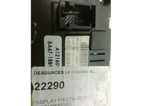 8A6T18B955BG, DISPLAY FORD FIESTA VI|Desguaces La Cabaña