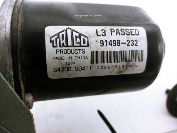 91498232 MOTOR LIMPIAPARABRISAS DEL OPEL CORSA C (X01)|Desguaces La Cabaña