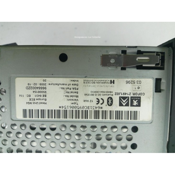 96664002ZD MODULO RADIO CITROEN C5 III Break (TD_) |Desguaces La Cabaña
